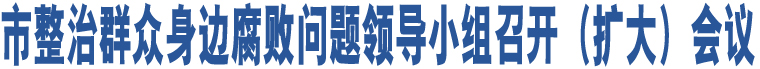 市整治群眾身邊腐敗問(wèn)題領(lǐng)導(dǎo)小組召開(kāi)（擴(kuò)大）會(huì)議