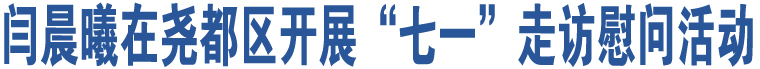 閆晨曦在堯都區(qū)開展“七一”走訪慰問活動