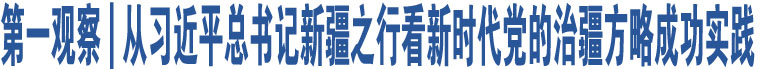 第一觀察 | 從習近平總書記新疆之行看新時代黨的治疆方略成功實踐 