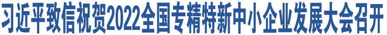 習(xí)近平致信祝賀2022全國專精特新中小企業(yè)發(fā)展大會召開