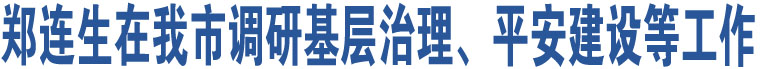 鄭連生在我市調(diào)研基層治理、平安建設(shè)等工作