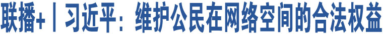 聯(lián)播+丨習(xí)近平：維護(hù)公民在網(wǎng)絡(luò)空間的合法權(quán)益