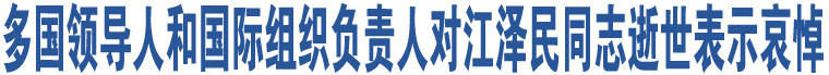 多國領(lǐng)導(dǎo)人和國際組織負(fù)責(zé)人對(duì)江澤民同志逝世表示哀悼