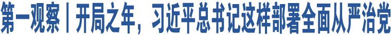 第一觀察丨開局之年，習(xí)近平總書記這樣部署全面從嚴(yán)治黨