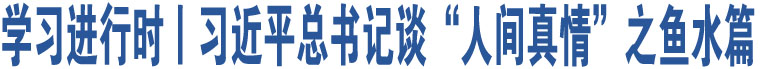 學(xué)習(xí)進(jìn)行時(shí)丨習(xí)近平總書記談“人間真情”之魚水篇