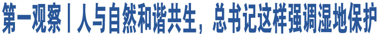 第一觀察丨人與自然和諧共生，總書記這樣強(qiáng)調(diào)濕地保護(hù)