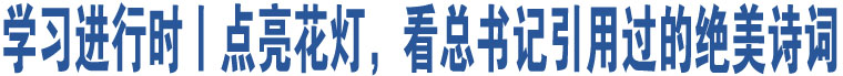 學(xué)習(xí)進(jìn)行時(shí)丨點(diǎn)亮花燈，看總書記引用過的絕美詩詞 