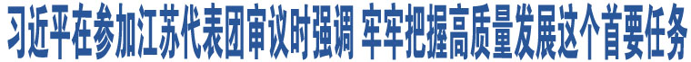 習(xí)近平在參加江蘇代表團(tuán)審議時(shí)強(qiáng)調(diào) 牢牢把握高質(zhì)量發(fā)展這個(gè)首要任務(wù)