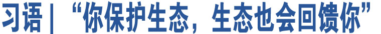 習(xí)語 | “你保護生態(tài)，生態(tài)也會回饋你”