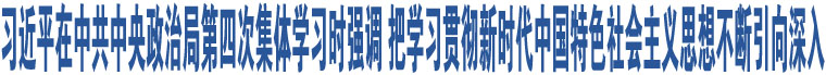 習(xí)近平在中共中央政治局第四次集體學(xué)習(xí)時強調(diào) 把學(xué)習(xí)貫徹新時代中國特色社會主義思想不斷引向深入