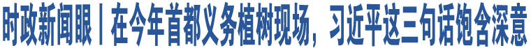 時(shí)政新聞眼丨在今年首都義務(wù)植樹現(xiàn)場，習(xí)近平這三句話飽含深意