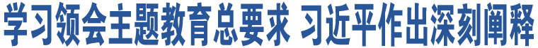 學(xué)習(xí)領(lǐng)會(huì)主題教育總要求 習(xí)近平作出深刻闡釋