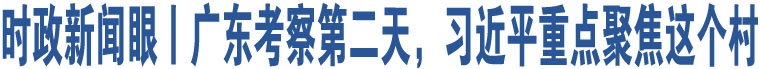 時(shí)政新聞眼丨廣東考察第二天，習(xí)近平重點(diǎn)聚焦這個(gè)村