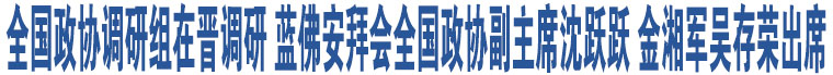 全國政協(xié)調(diào)研組在晉調(diào)研 藍(lán)佛安拜會(huì)全國政協(xié)副主席沈躍躍 金湘軍吳存榮出席