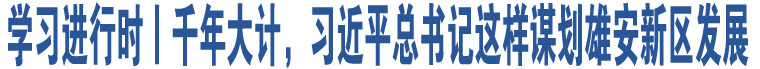 學(xué)習(xí)進(jìn)行時(shí)丨千年大計(jì)，習(xí)近平總書記這樣謀劃雄安新區(qū)發(fā)展