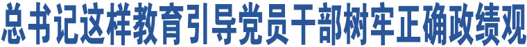 總書記這樣教育引導(dǎo)黨員干部樹牢正確政績(jī)觀