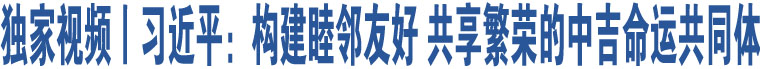 獨(dú)家視頻丨習(xí)近平：構(gòu)建睦鄰友好 共享繁榮的中吉命運(yùn)共同體