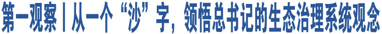 第一觀察丨從一個“沙”字，領悟總書記的生態(tài)治理系統(tǒng)觀念