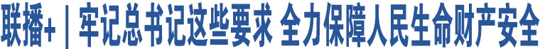 聯(lián)播+｜牢記總書(shū)記這些要求 全力保障人民生命財(cái)產(chǎn)安全