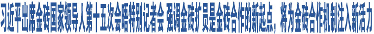 習(xí)近平出席金磚國家領(lǐng)導(dǎo)人第十五次會晤特別記者會 強調(diào)金磚擴員是金磚合作的新起點，將為金磚合作機制注入新活力