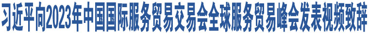 習(xí)近平向2023年中國國際服務(wù)貿(mào)易交易會全球服務(wù)貿(mào)易峰會發(fā)表視頻致辭