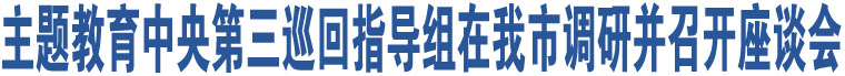 主題教育中央第三巡回指導(dǎo)組在我市調(diào)研并召開座談會