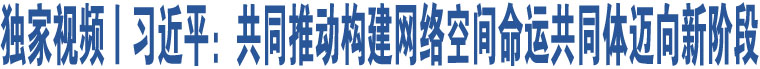 獨(dú)家視頻丨習(xí)近平：共同推動(dòng)構(gòu)建網(wǎng)絡(luò)空間命運(yùn)共同體邁向新階段