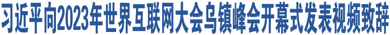 習(xí)近平向2023年世界互聯(lián)網(wǎng)大會(huì)烏鎮(zhèn)峰會(huì)開(kāi)幕式發(fā)表視頻致辭