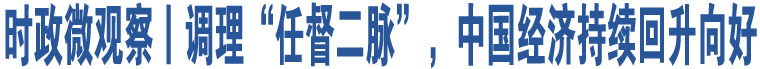 時(shí)政微觀察丨調(diào)理“任督二脈”，中國經(jīng)濟(jì)持續(xù)回升向好