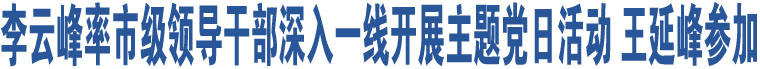 李云峰率市級(jí)領(lǐng)導(dǎo)干部深入一線開展主題黨日活動(dòng) 王延峰參加