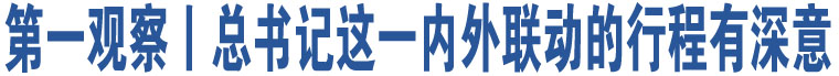 第一觀察丨總書記這一內(nèi)外聯(lián)動的行程有深意