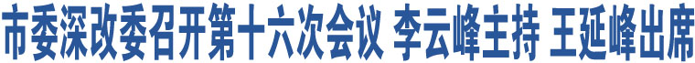 市委深改委召開第十六次會(huì)議 李云峰主持 王延峰出席