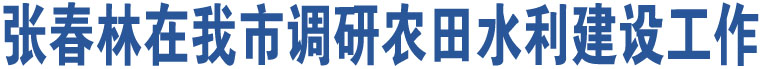 張春林在我市調(diào)研農(nóng)田水利建設(shè)工作