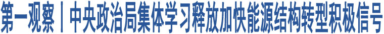 第一觀察丨中央政治局集體學習釋放加快能源結構轉型積極信號