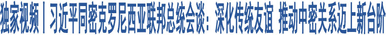 獨(dú)家視頻丨習(xí)近平同密克羅尼西亞聯(lián)邦總統(tǒng)會談：深化傳統(tǒng)友誼 推動中密關(guān)系邁上新臺階