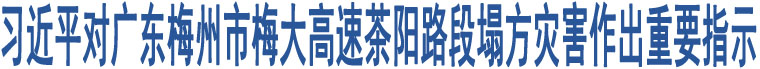 習(xí)近平對廣東梅州市梅大高速茶陽路段塌方災(zāi)害作出重要指示