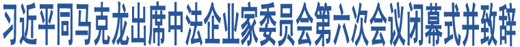 習(xí)近平同馬克龍出席中法企業(yè)家委員會第六次會議閉幕式并致辭