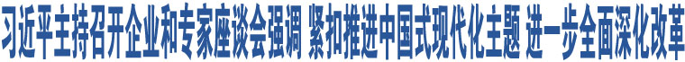 習(xí)近平主持召開(kāi)企業(yè)和專(zhuān)家座談會(huì)強(qiáng)調(diào) 緊扣推進(jìn)中國(guó)式現(xiàn)代化主題 進(jìn)一步全面深化改革