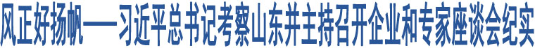 風(fēng)正好揚(yáng)帆——習(xí)近平總書(shū)記考察山東并主持召開(kāi)企業(yè)和專(zhuān)家座談會(huì)紀(jì)實(shí)