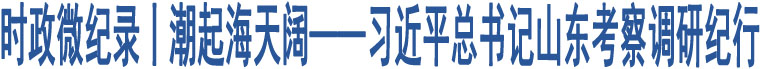 時(shí)政微紀(jì)錄丨潮起海天闊——習(xí)近平總書(shū)記山東考察調(diào)研紀(jì)行