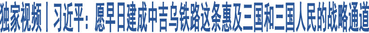 獨家視頻丨習(xí)近平：愿早日建成中吉烏鐵路這條惠及三國和三國人民的戰(zhàn)略通道