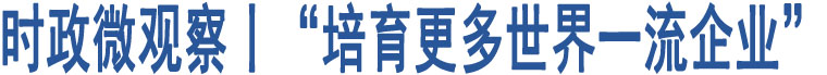 時(shí)政微觀察丨“培育更多世界一流企業(yè)”