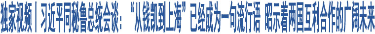 獨(dú)家視頻丨習(xí)近平同秘魯總統(tǒng)會(huì)談：“從錢凱到上?！币呀?jīng)成為一句流行語 昭示著兩國(guó)互利合作的廣闊未來