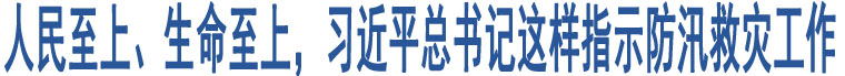 人民至上、生命至上，習(xí)近平總書記這樣指示防汛救災(zāi)工作