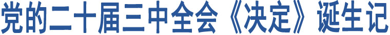 黨的二十屆三中全會《決定》誕生記