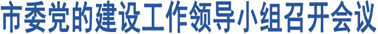 市委黨的建設(shè)工作領(lǐng)導(dǎo)小組召開(kāi)會(huì)議