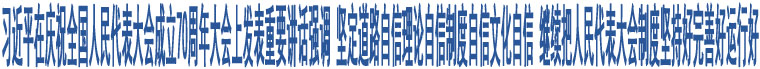 習(xí)近平在慶祝全國(guó)人民代表大會(huì)成立70周年大會(huì)上發(fā)表重要講話強(qiáng)調(diào) 堅(jiān)定道路自信理論自信制度自信文化自信 繼續(xù)把人民代表大會(huì)制度堅(jiān)持好完善好運(yùn)行好