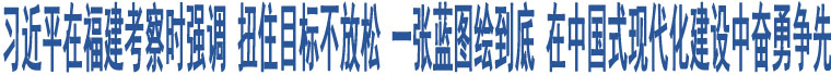 習(xí)近平在福建考察時強(qiáng)調(diào) 扭住目標(biāo)不放松 一張藍(lán)圖繪到底 在中國式現(xiàn)代化建設(shè)中奮勇爭先