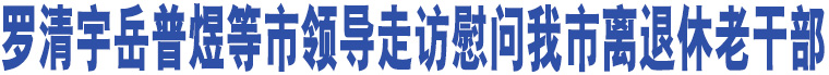 羅清宇岳普煜等市領(lǐng)導(dǎo)走訪慰問我市離退休老干部