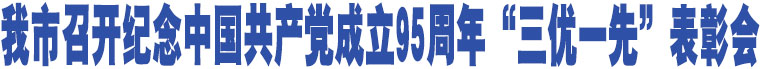 我市召開紀(jì)念中國(guó)共產(chǎn)黨成立95周年“三優(yōu)一先”表彰會(huì)